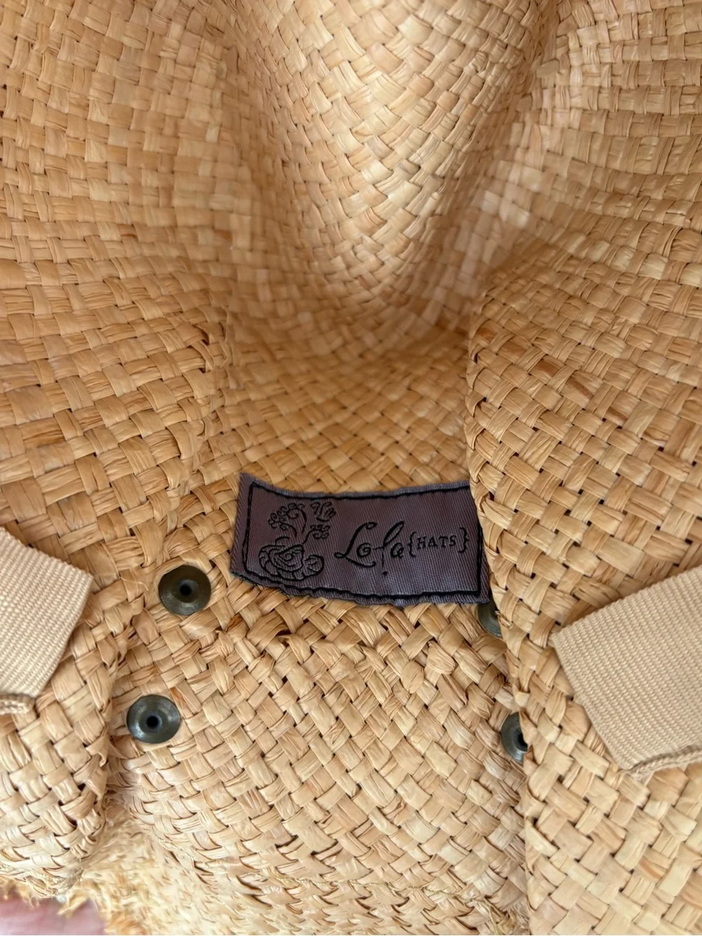 Lola Hats Wide-Brim Straw Sun Hat with Black Band - Natural